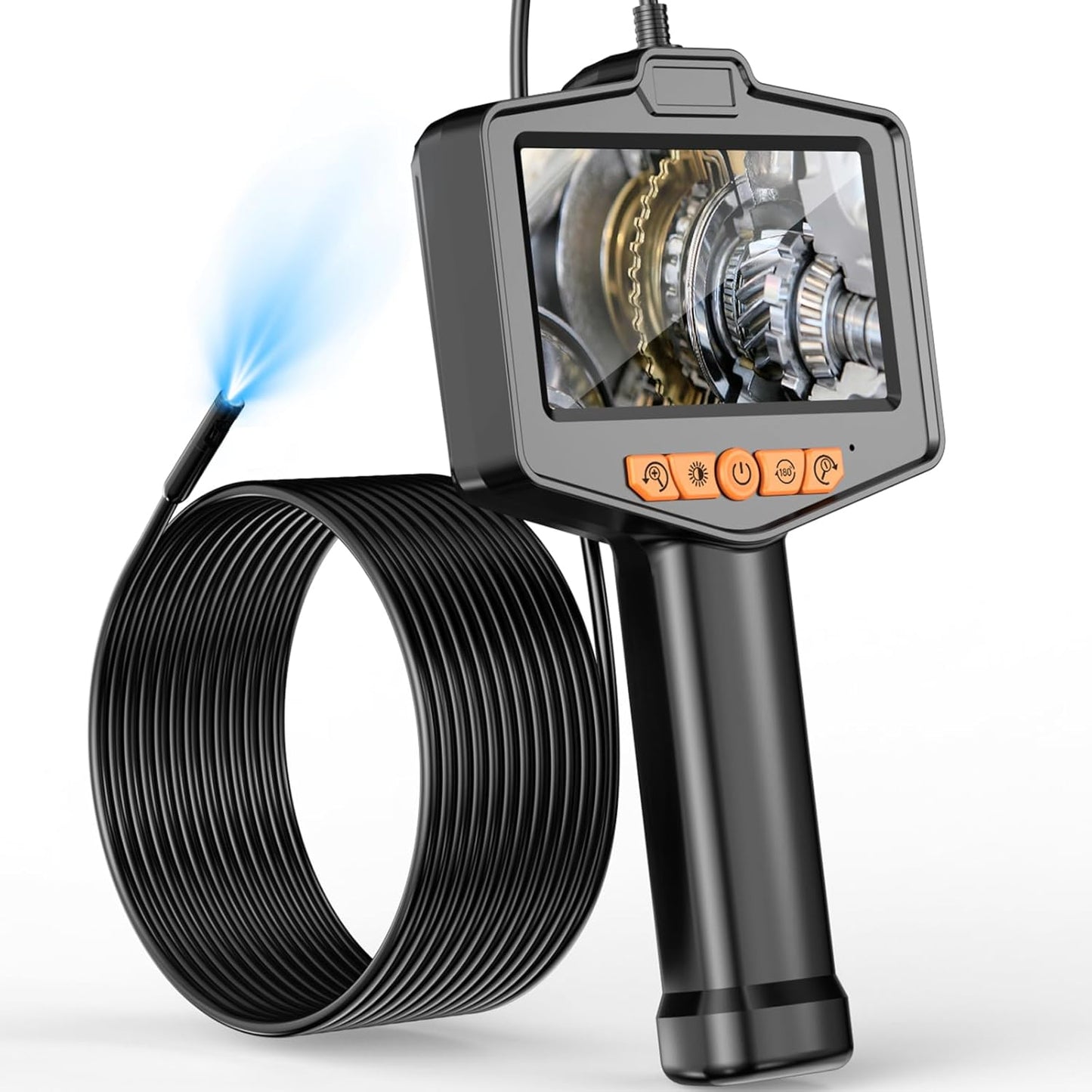 Endoscope Camera with Light, 4.3" IPS Screen